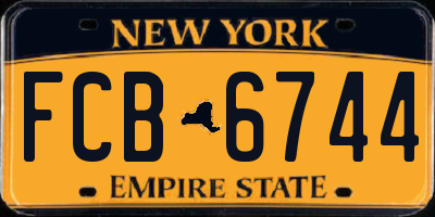NY license plate FCB6744