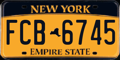 NY license plate FCB6745