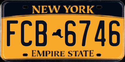 NY license plate FCB6746