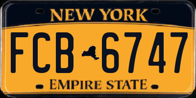 NY license plate FCB6747