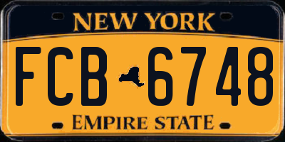 NY license plate FCB6748