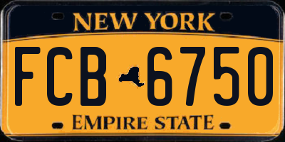 NY license plate FCB6750