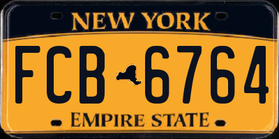 NY license plate FCB6764