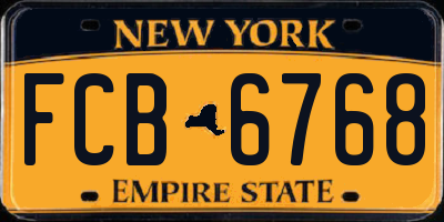 NY license plate FCB6768