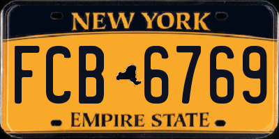 NY license plate FCB6769