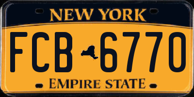 NY license plate FCB6770