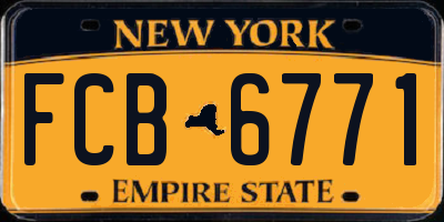 NY license plate FCB6771