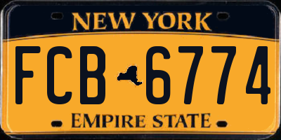 NY license plate FCB6774