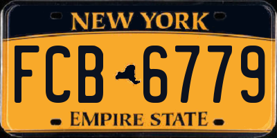 NY license plate FCB6779
