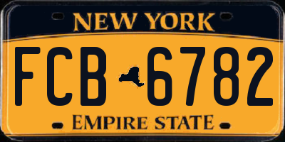 NY license plate FCB6782