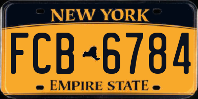 NY license plate FCB6784