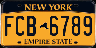 NY license plate FCB6789