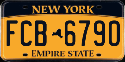 NY license plate FCB6790
