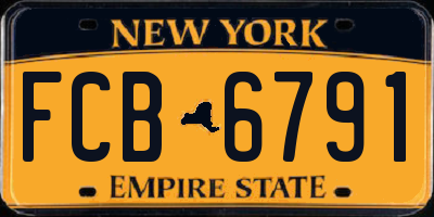 NY license plate FCB6791