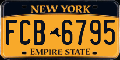 NY license plate FCB6795