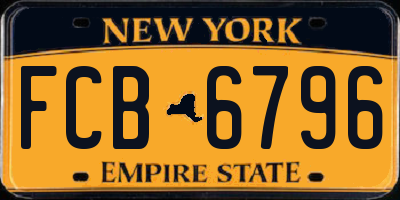 NY license plate FCB6796