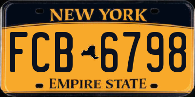 NY license plate FCB6798