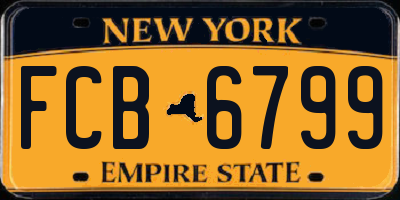 NY license plate FCB6799