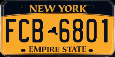 NY license plate FCB6801