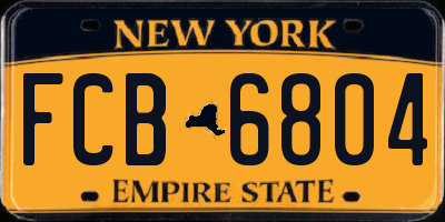 NY license plate FCB6804