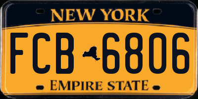 NY license plate FCB6806