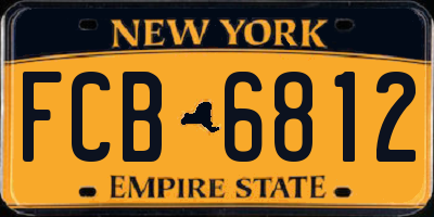 NY license plate FCB6812