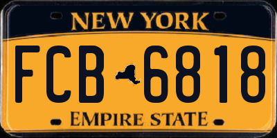 NY license plate FCB6818
