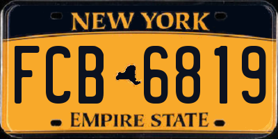 NY license plate FCB6819