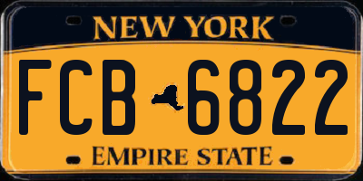NY license plate FCB6822