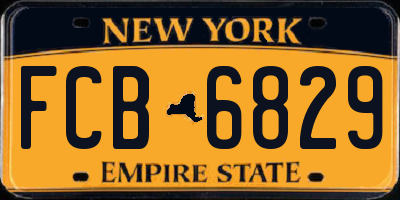 NY license plate FCB6829