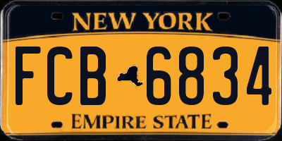 NY license plate FCB6834