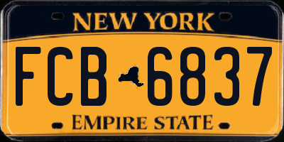 NY license plate FCB6837