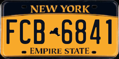 NY license plate FCB6841