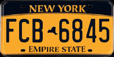 NY license plate FCB6845