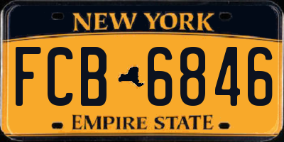 NY license plate FCB6846