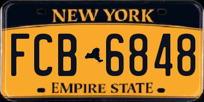 NY license plate FCB6848