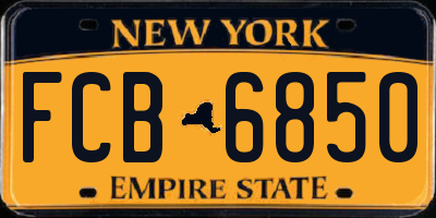 NY license plate FCB6850