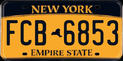 NY license plate FCB6853