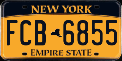 NY license plate FCB6855