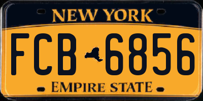 NY license plate FCB6856