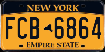 NY license plate FCB6864