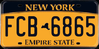 NY license plate FCB6865