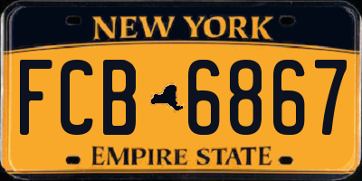 NY license plate FCB6867