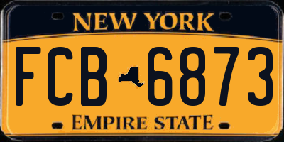 NY license plate FCB6873