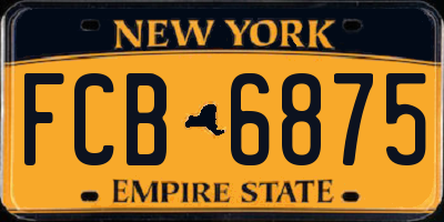 NY license plate FCB6875
