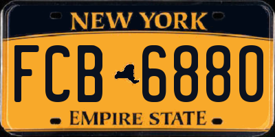 NY license plate FCB6880