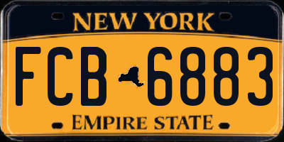 NY license plate FCB6883