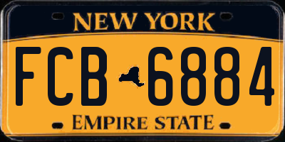 NY license plate FCB6884