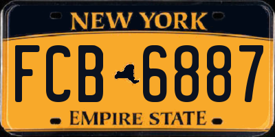 NY license plate FCB6887