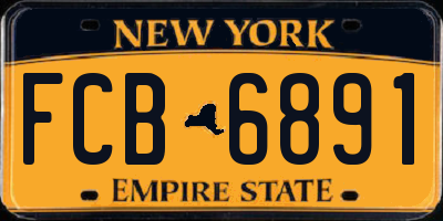 NY license plate FCB6891